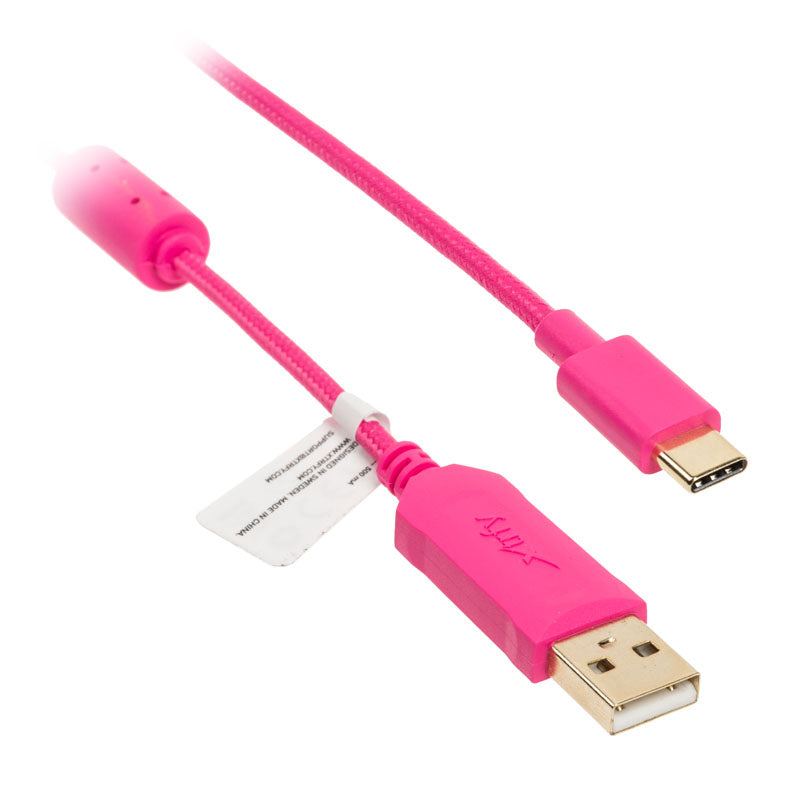 Cherry Xtrfy USB-C auf USB-A Tastatur-Kabel, Standard, Braided - pink