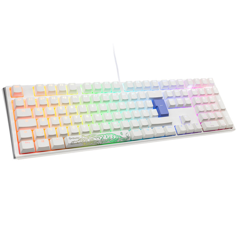 Ducky One 3 Classic Pure White Gaming Tastatur, RGB LED - MX-Silent-Red