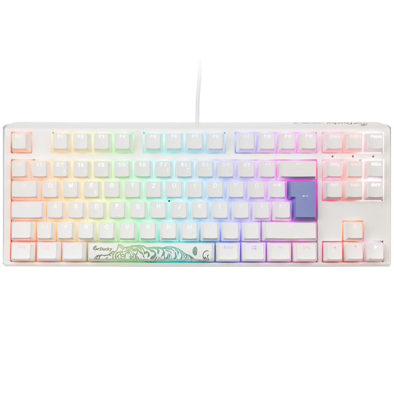 Ducky One 3 Classic Pure White TKL Gaming Tastatur, RGB LED - MX-Blue