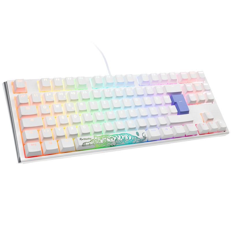 Ducky One 3 Classic Pure White TKL Gaming Tastatur, RGB LED - MX-Speed-Silver