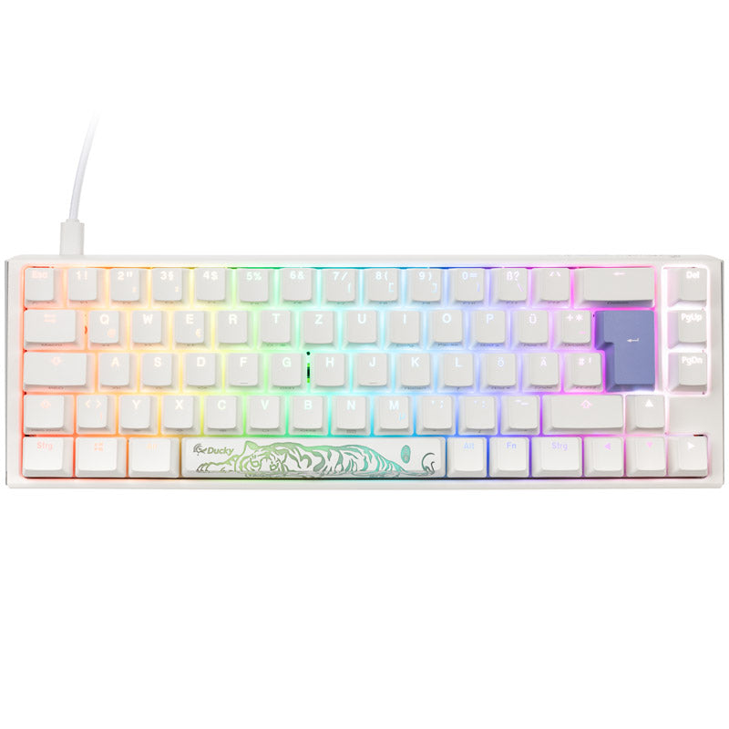 Ducky One 3 Classic Pure White SF Gaming Tastatur, RGB LED - MX-Silent-Red