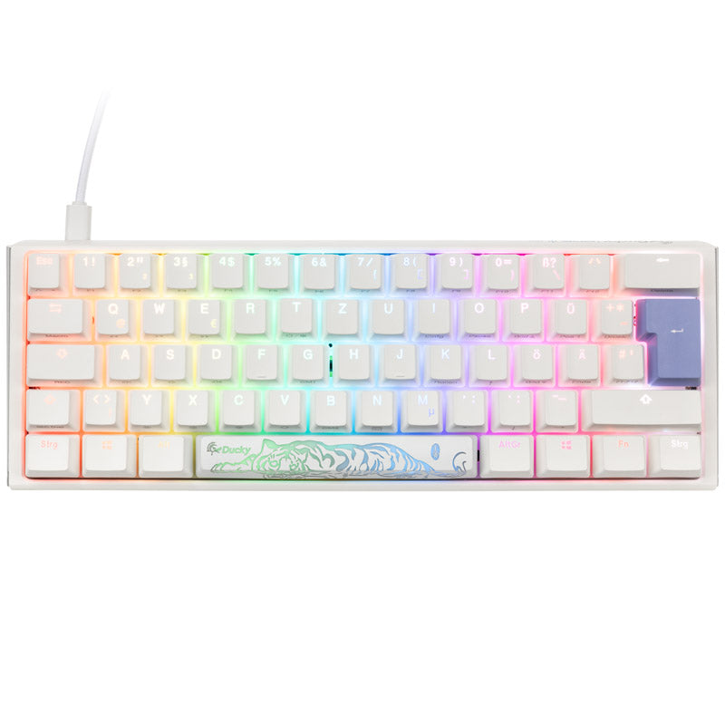 Ducky One 3 Classic Pure White Mini Gaming Tastatur, RGB LED - MX-Brown