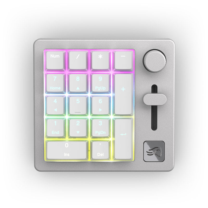 Glorious GMMK Wireless Numpad - Fox Switches, grau/weiß