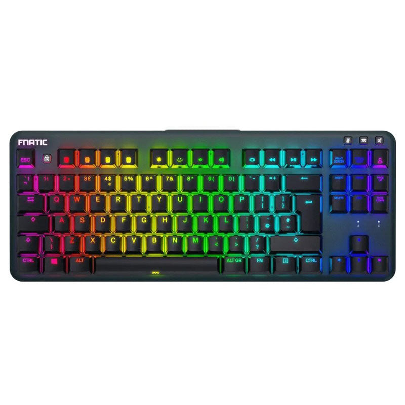 Fnatic miniSTREAK TKL Gaming Tastatur, Kailh Speed Silver, RGB, schwarz - Nordic Layout