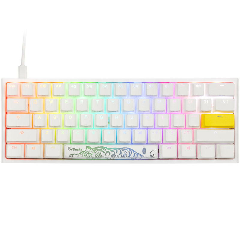 Ducky One 2 Pro Mini White Edition Gaming Tastatur, RGB LED - Gateron Yellow (US)