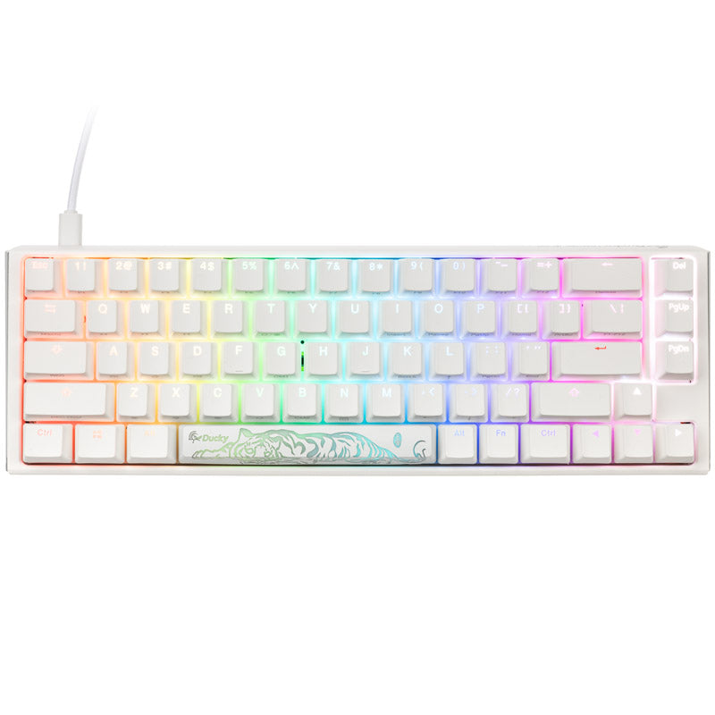 Ducky One 3 Classic Pure White SF Gaming Tastatur, RGB LED - MX-Silent-Red (US)