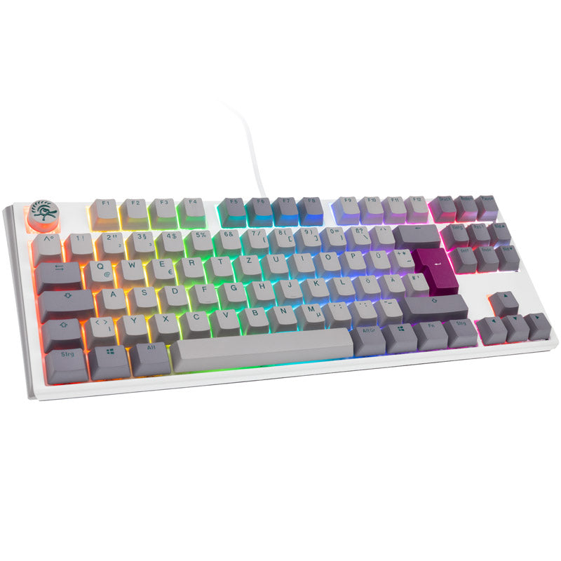 Ducky One 3 Mist Grey TKL Gaming Tastatur, RGB LED - MX-Silent-Red