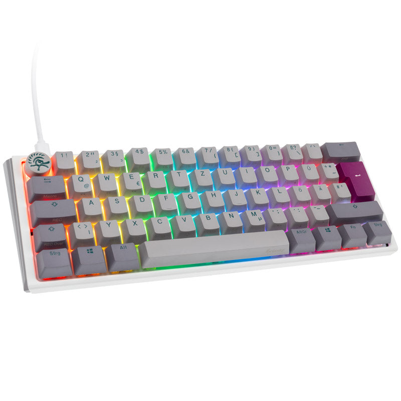Ducky One 3 Mist Grey Mini Gaming Tastatur, RGB LED - MX-Ergo-Clear