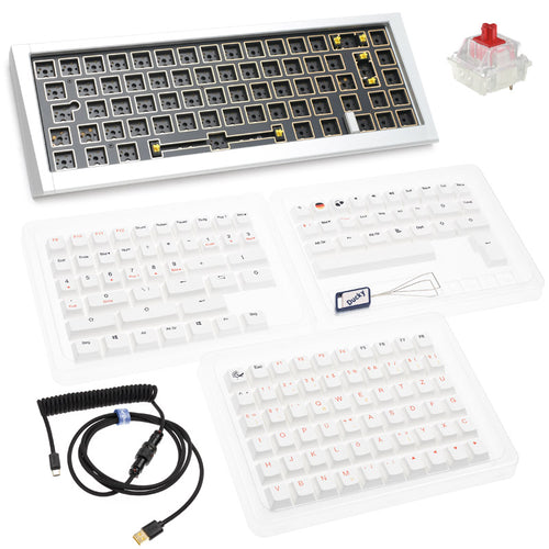 Ducky Outlaw 65 Gaming-Tastatur, Barebone silber (ISO)