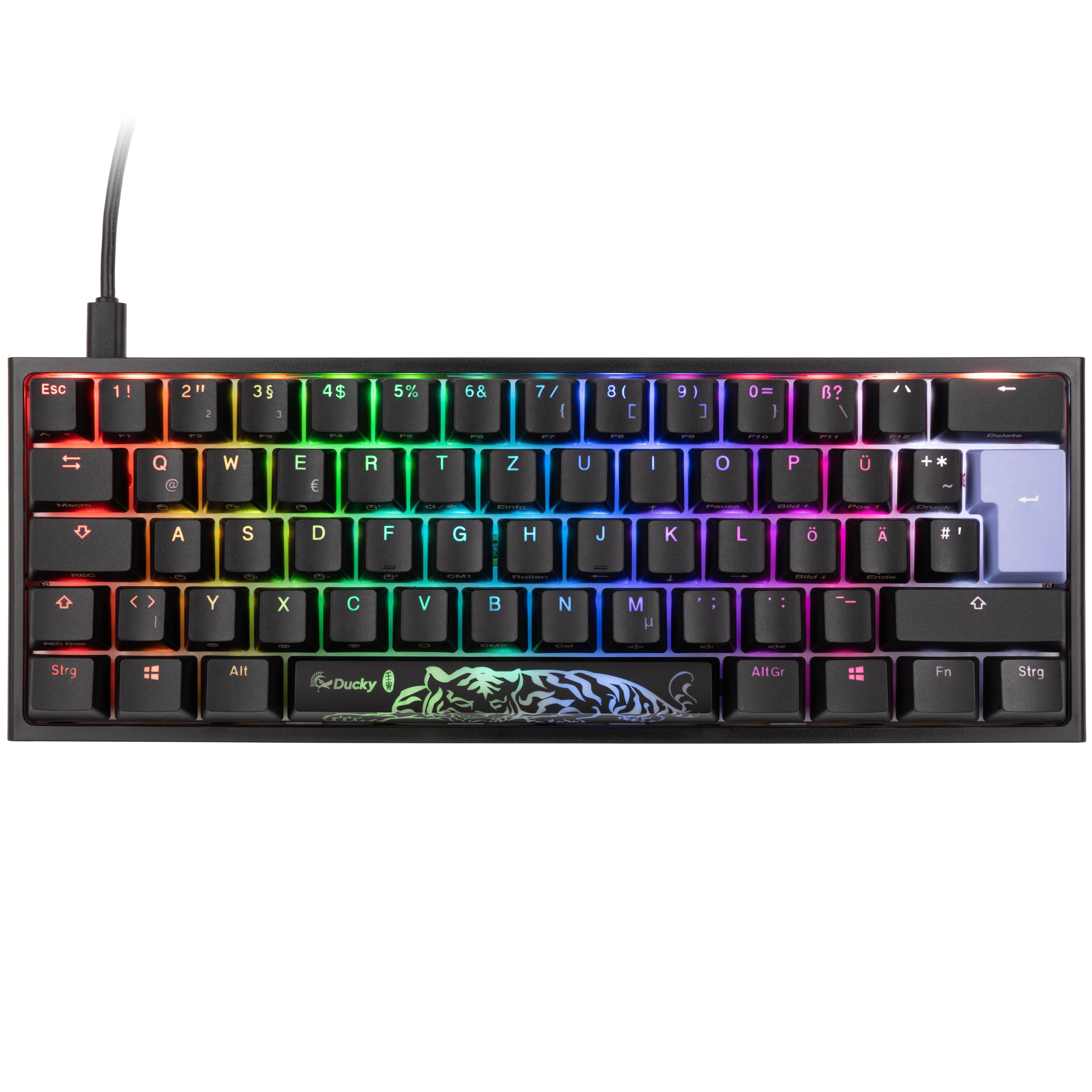 Ducky One 2 Pro Mini Gaming Tastatur, RGB LED - Cherry Silent Red