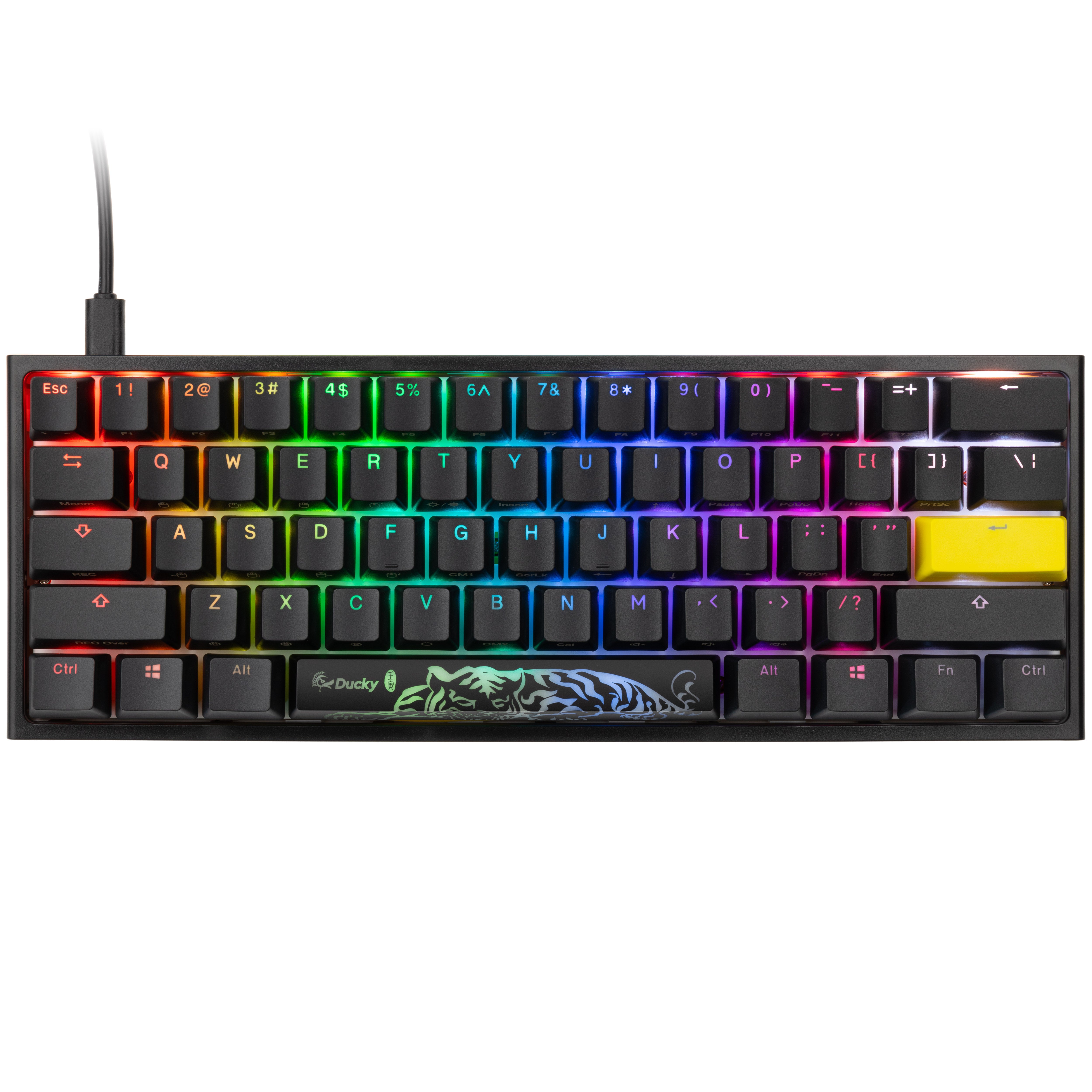 Ducky One 2 Pro Mini Gaming Tastatur, RGB LED - Cherry Silent Red (US)