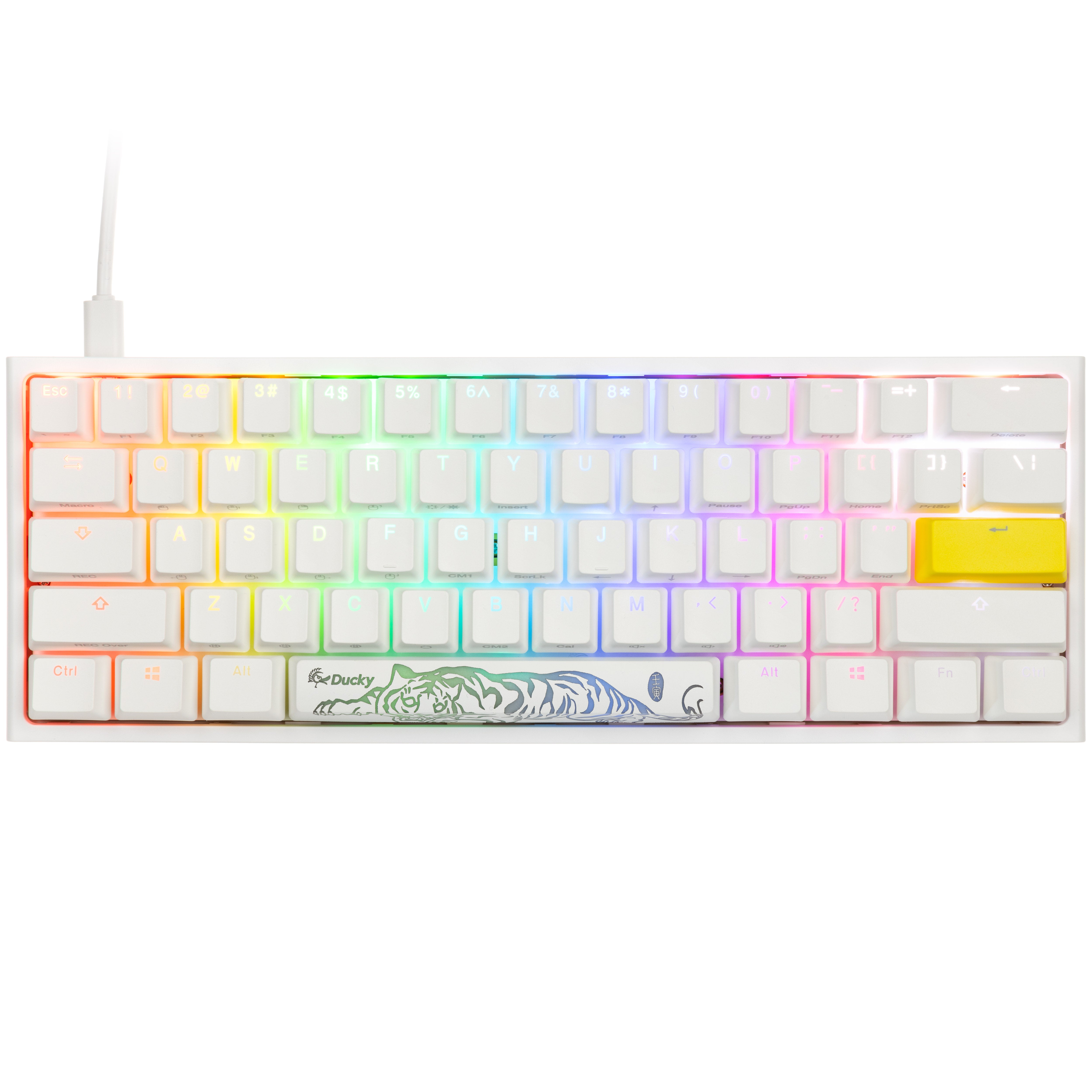 Ducky One 2 Pro Mini White Edition Gaming Tastatur, RGB LED - Cherry Red (US)