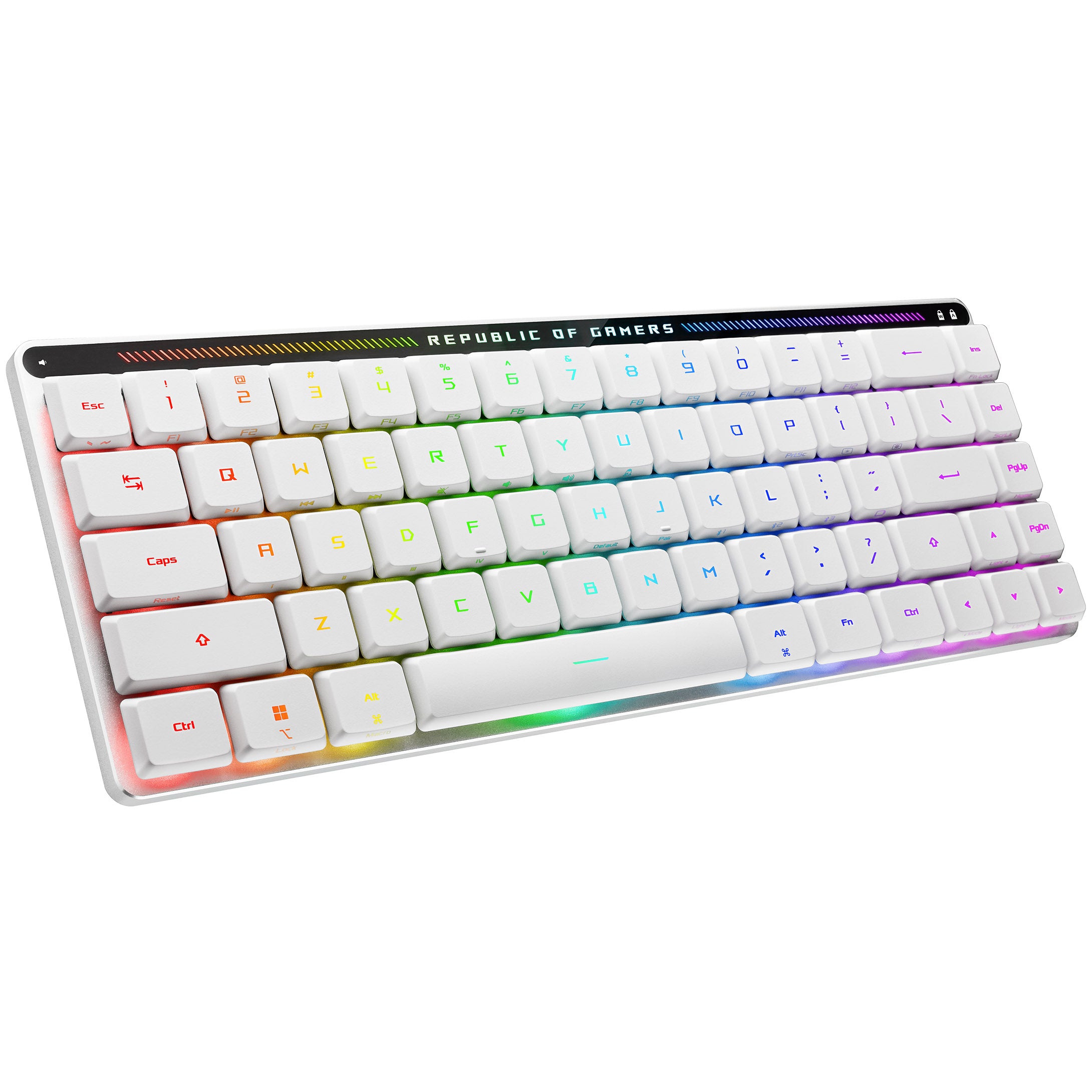 ASUS ROG Falchion RX Low Profile Gaming Tastatur, RX RED - weiß, silber
