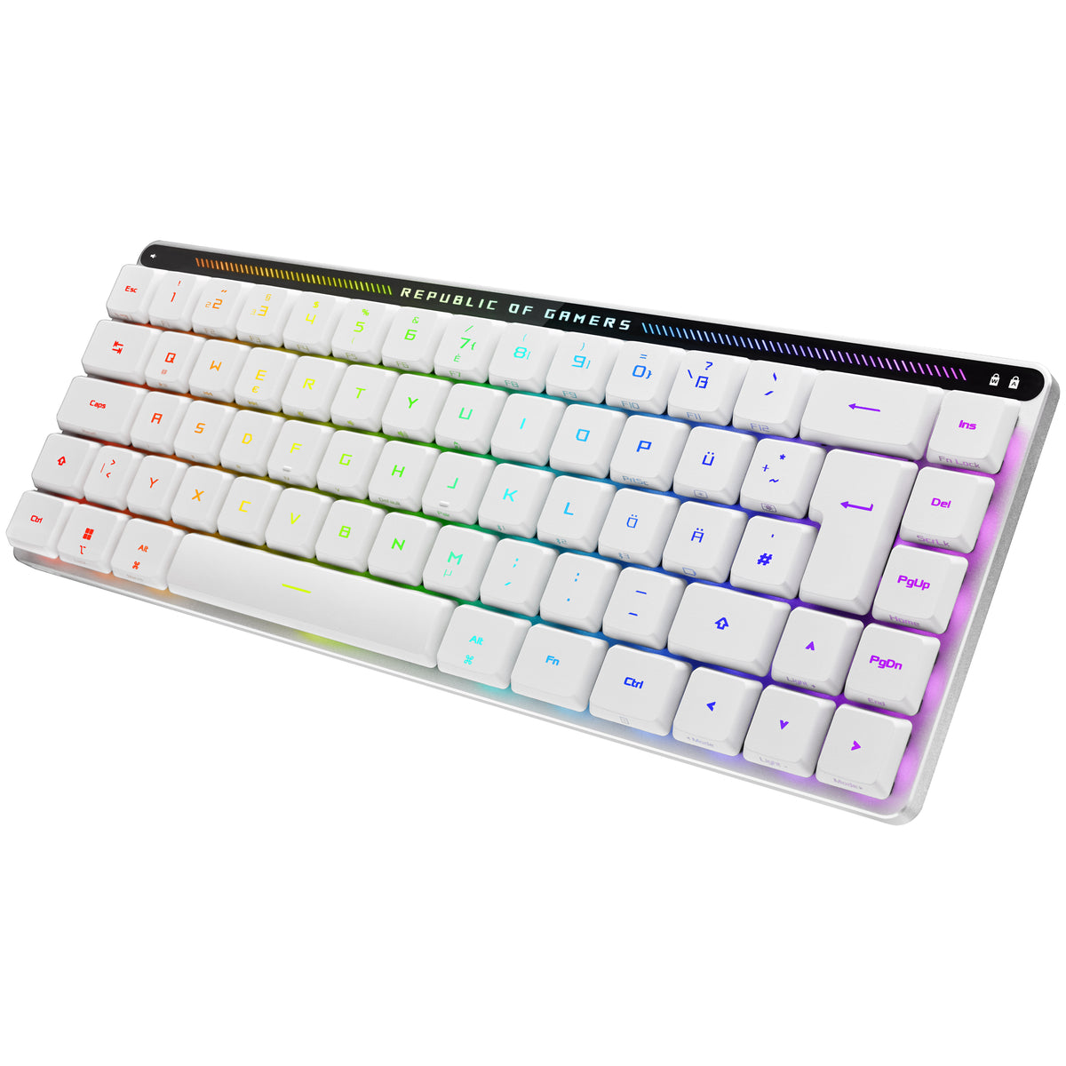 ASUS ROG Falchion RX Low Profile Gaming Tastatur, RX RED - weiß, silber