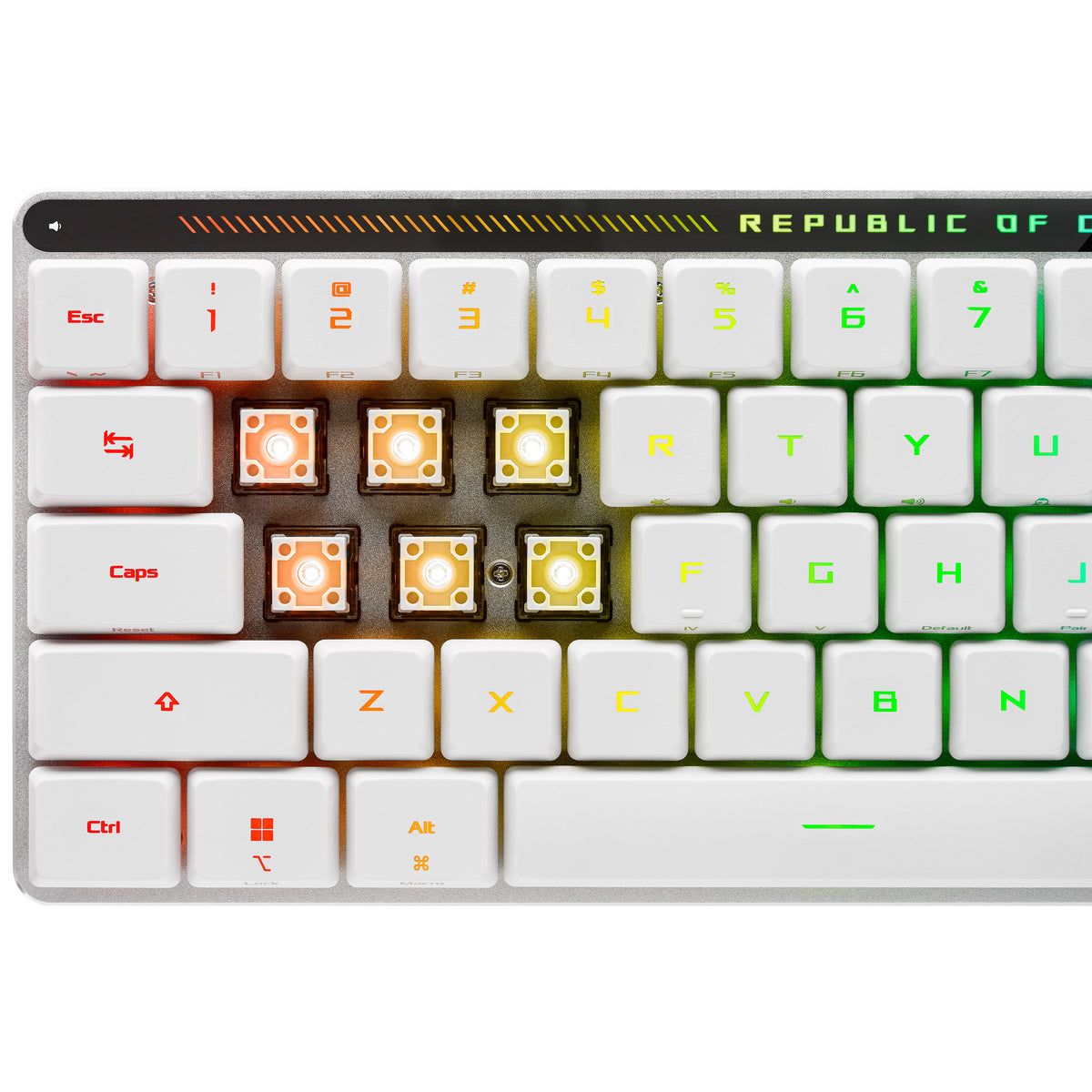 ASUS ROG Falchion RX Low Profile Gaming Tastatur, RX RED - weiß, silber