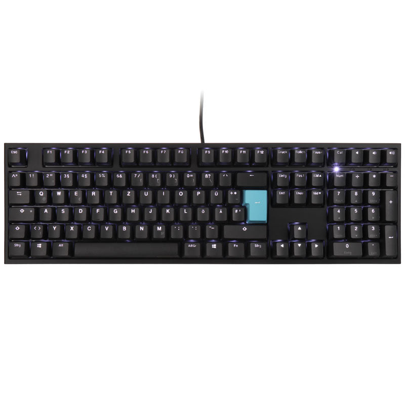 Ducky One 2 Backlit PBT Gaming Tastatur, MX-Speed-Silver, weiße LED - schwarz