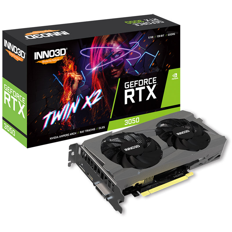 Inno3D Twin X2 GeForce RTX 3050 6GB GDDR6 Gris Noir