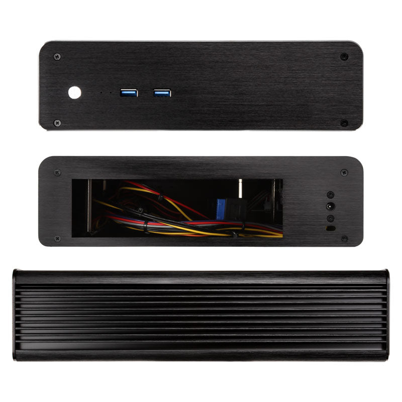 Akasa Euler M Fanless Mini-ITX Gehäuse, 80W Netzteil, OEM - schwarz