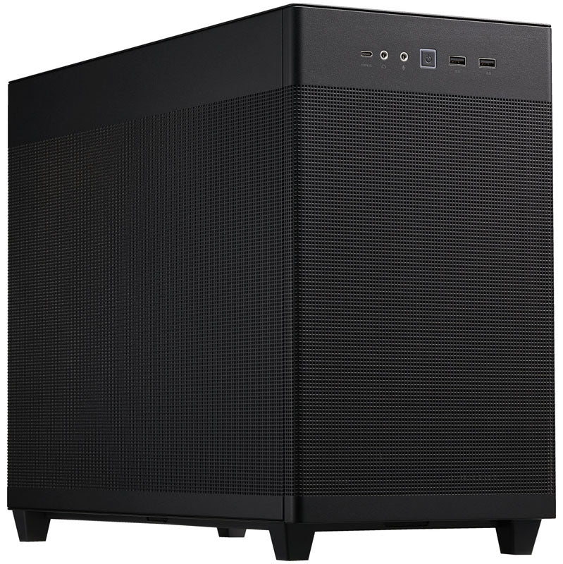 Asus Prime AP201 Micro ATX Mini Tower Black with Mesh Side Panel and USB 3.2 Gen 2 Type-C and USB 3.2 Gen 1 Type-A
