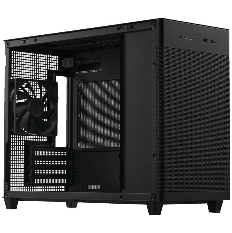 Asus Prime AP201 Micro ATX Mini Tower Black with Mesh Side Panel and USB 3.2 Gen 2 Type-C and USB 3.2 Gen 1 Type-A