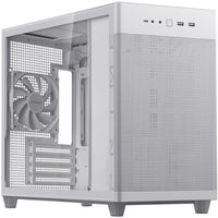 Asus Prime AP201 Micro ATX Mini Tower White Tempered Glass Side Panel, USB 3.2 Gen 2 Type-C, USB 3.2 Gen 1 Type-A