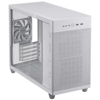 Asus Prime AP201 Micro ATX Mini Tower White Tempered Glass Side Panel, USB 3.2 Gen 2 Type-C, USB 3.2 Gen 1 Type-A