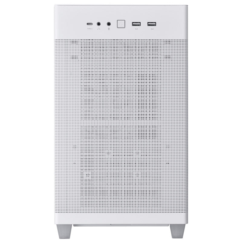 Asus Prime AP201 Micro ATX Mini Tower White Tempered Glass Side Panel, USB 3.2 Gen 2 Type-C, USB 3.2 Gen 1 Type-A