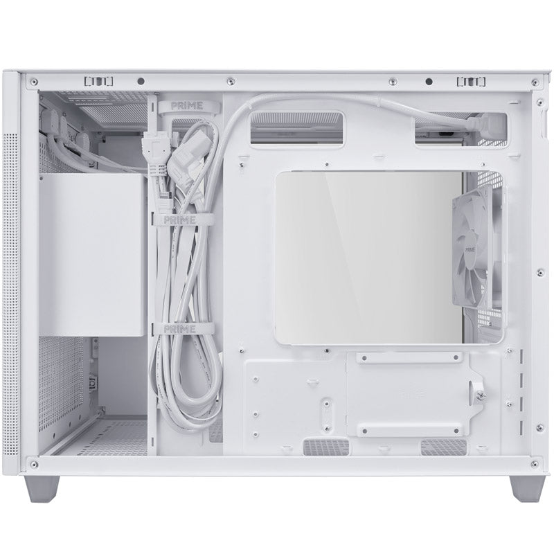 Asus Prime AP201 Micro ATX Mini Tower White Tempered Glass Side Panel, USB 3.2 Gen 2 Type-C, USB 3.2 Gen 1 Type-A