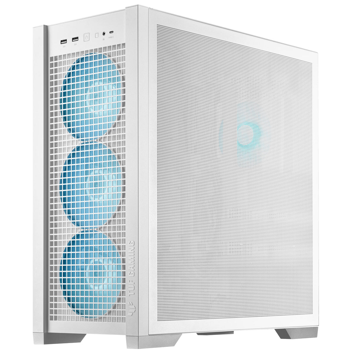 Asus TUF Gaming GT302 ARGB ATX Mid Tower White Tempered Glass Side Panel, ARGB