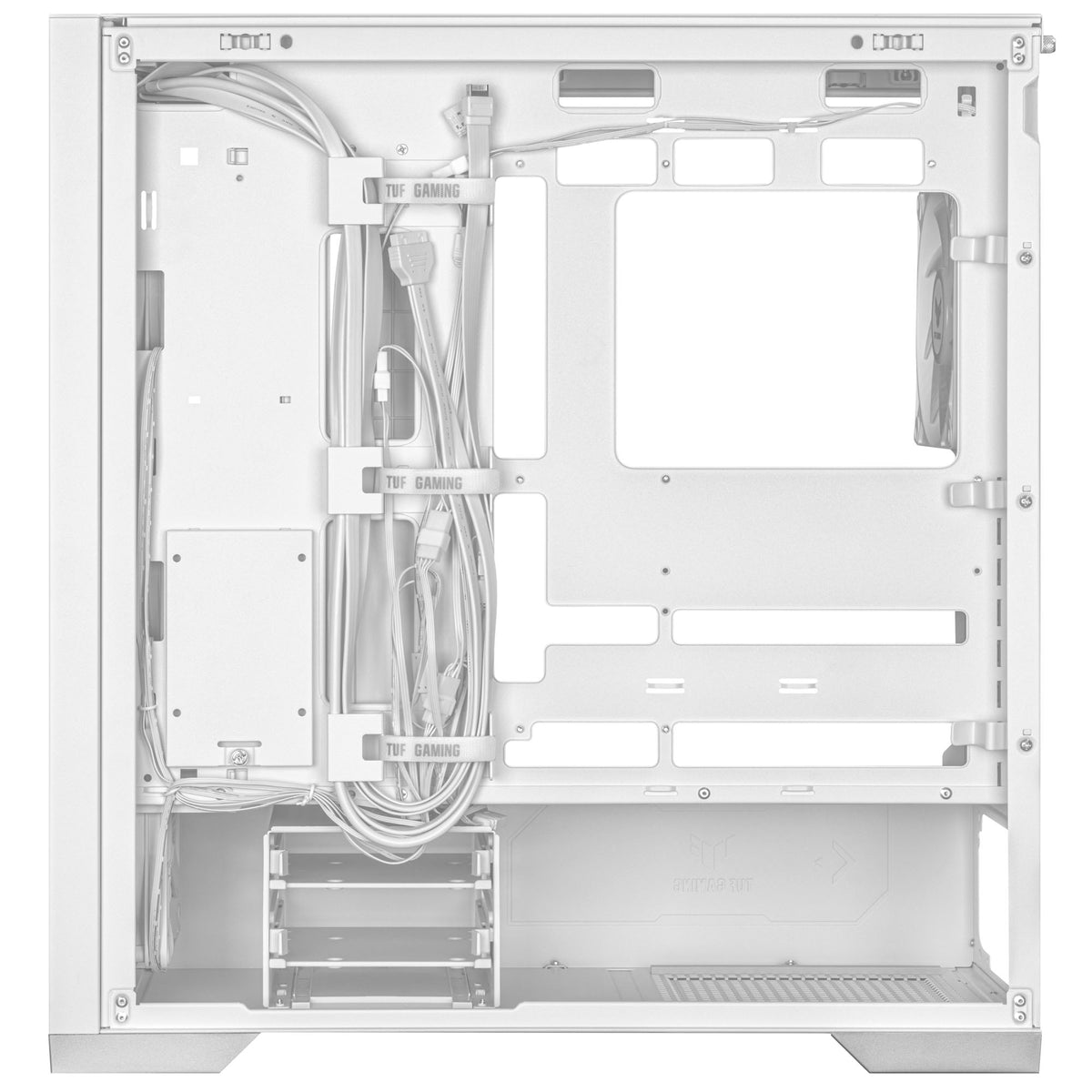Asus TUF Gaming GT302 ARGB ATX Mid Tower White Tempered Glass Side Panel, ARGB