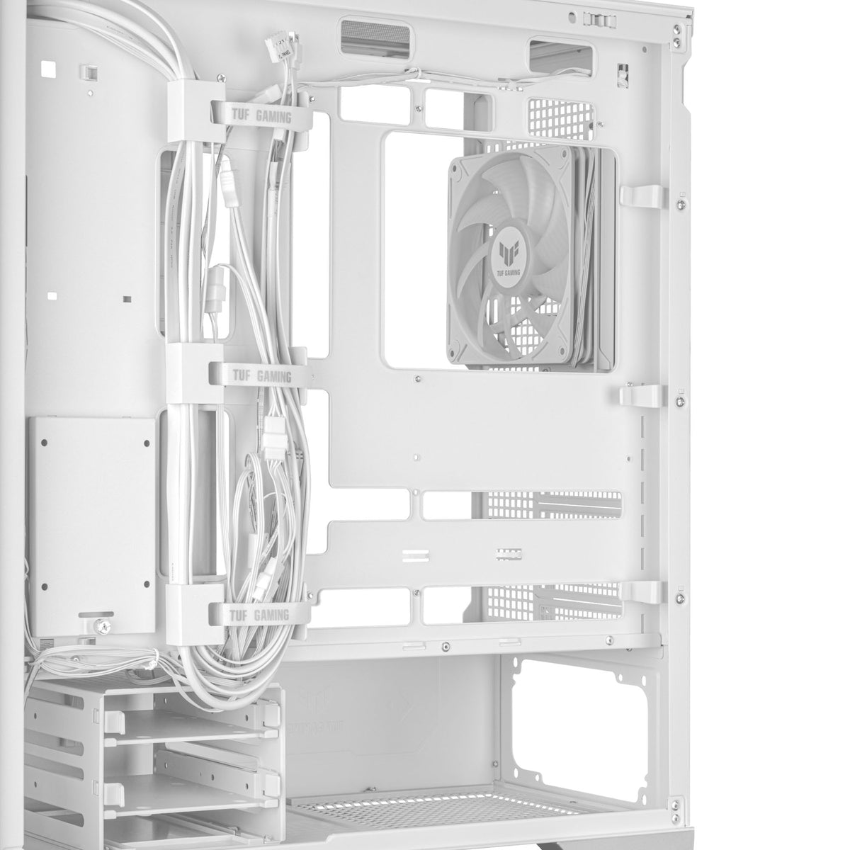 Asus TUF Gaming GT302 ARGB ATX Mid Tower White Tempered Glass Side Panel, ARGB