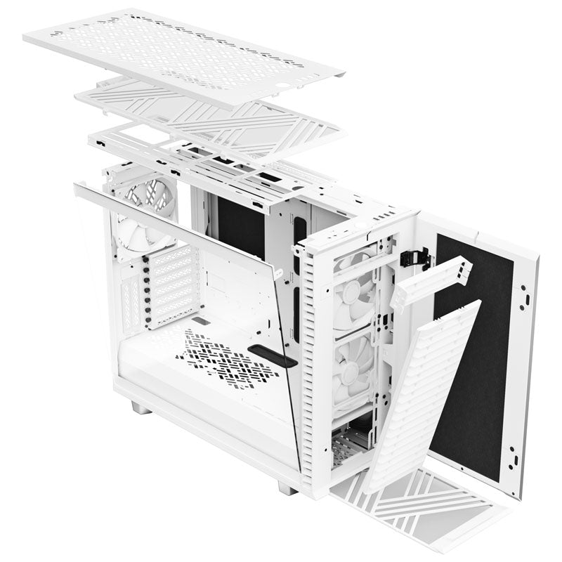 Fractal Design Define 7 White TG Midi-Tower - Tempered Glass, gedämmt, weiß
