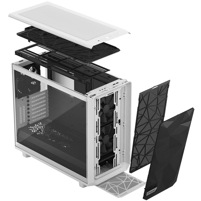 Fractal Design Meshify 2 White TG Clear Tint Midi-Tower, Tempered Glass. weiß