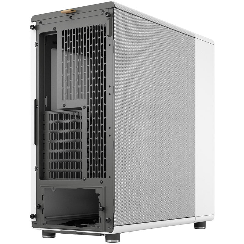 Boîtier PC moyen tour ATX Fractal Design North - Blanc craie avec façade en noyer et panneau latéral maillé