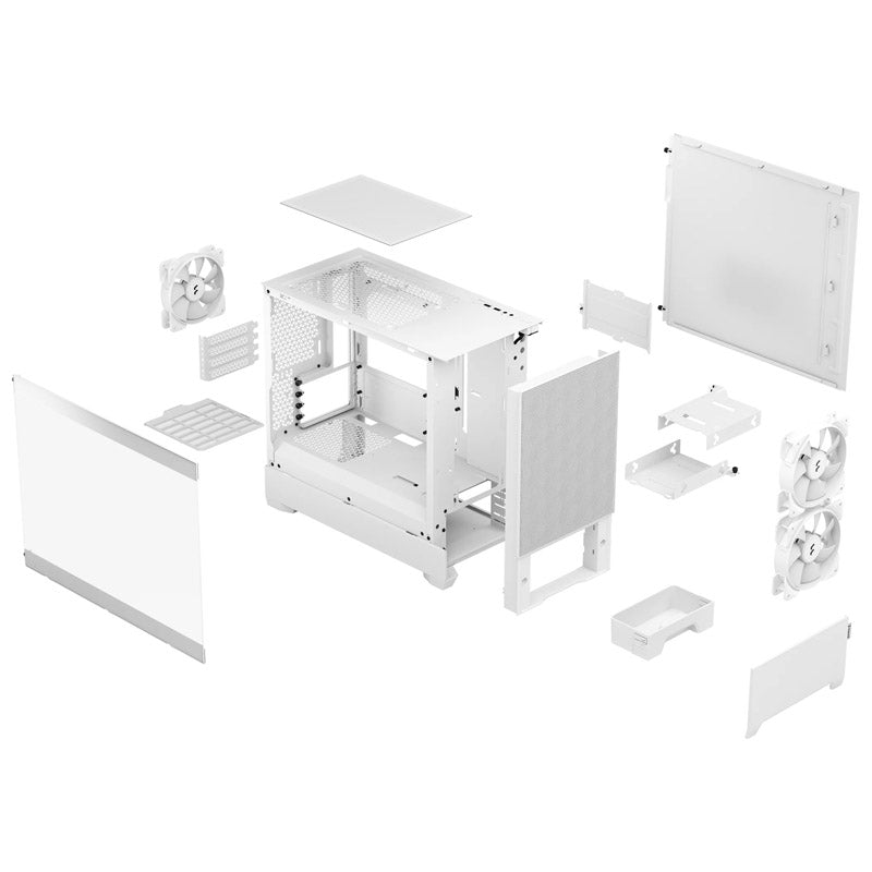 Fractal Design Pop Mini Air Micro ATX Mid Tower White with Tempered Glass Side Panel and USB 3.2 Gen 1 Type-A Front Panel