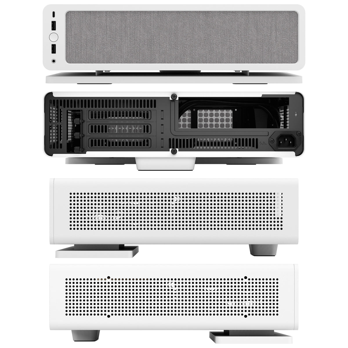 Fractal Design Ridge PCIe 4.0 Mini-ITX Tower White Mesh Side Panel, USB 3.2 Gen 2 Type-C, USB 3.2 Gen 1 Type-A