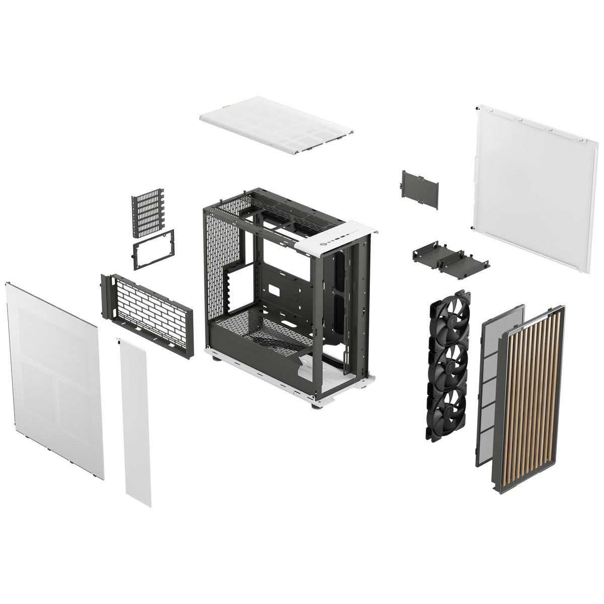 Fractal Design North XL ATX Full Tower White with Mesh Side Panel and USB 3.2 Gen 2 Type-C, USB 3.2 Gen 1 Type-A