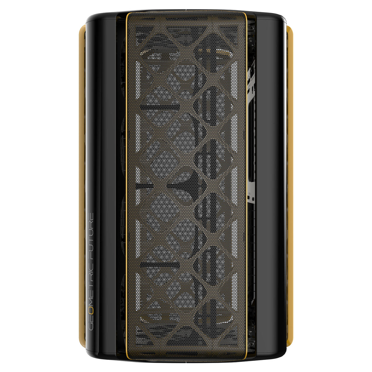 Geometric Future Model 2 The ARK Micro ATX Mini Tower Black / Gold Mesh Side Panel, USB 3.2 Gen 1 Type-C Front Panel, 280 x 330 x 440 mm
