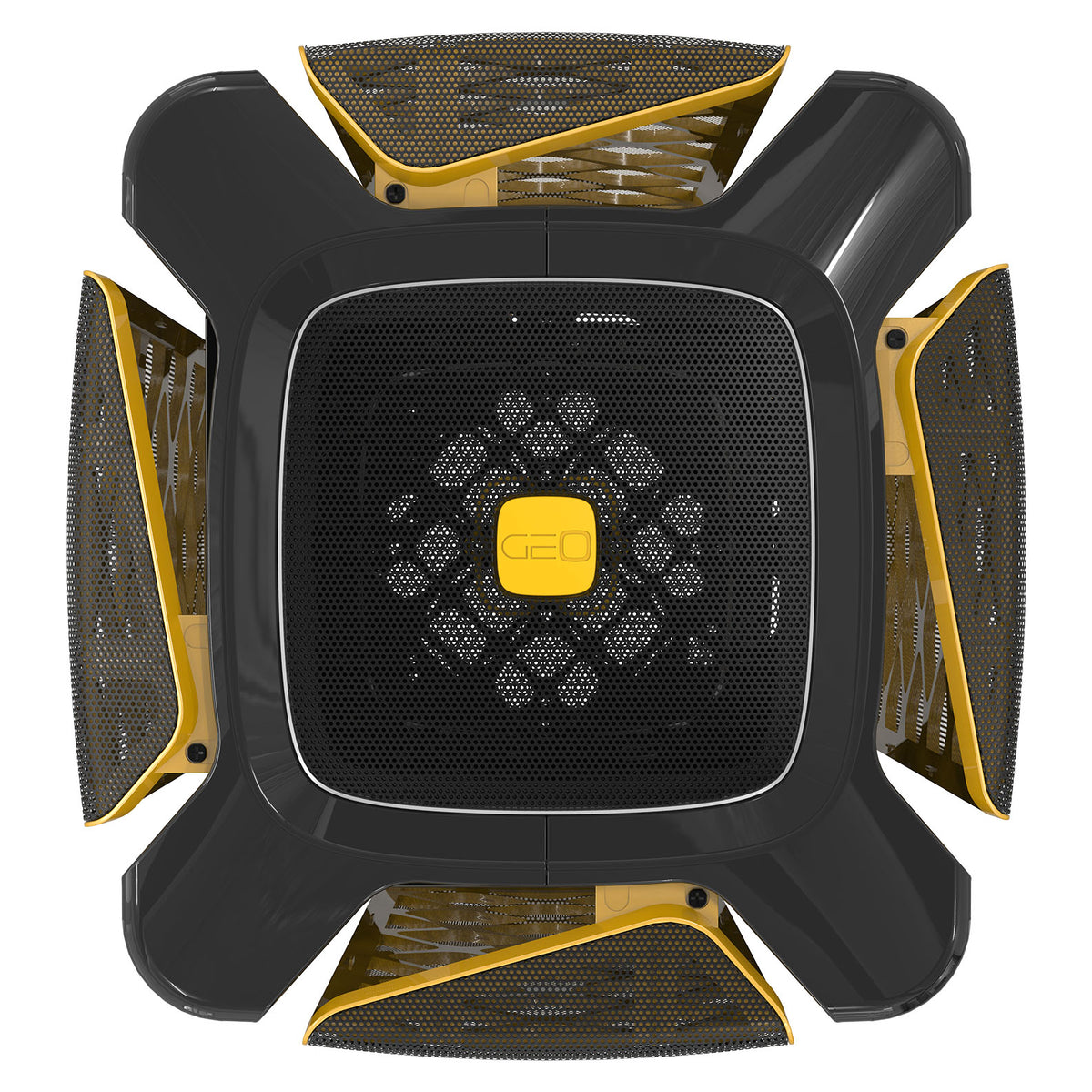 Geometric Future Model 2 The ARK Micro ATX Mini Tower Black / Gold Mesh Side Panel, USB 3.2 Gen 1 Type-C Front Panel, 280 x 330 x 440 mm