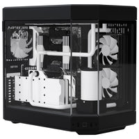 HYTE Y60 Modern Aesthetic Dual Chamber Panoramic Tempered Glass Mid-Tower ATX Computer Gaming Case with PCIe 4.0 Riser Cable Included, Black