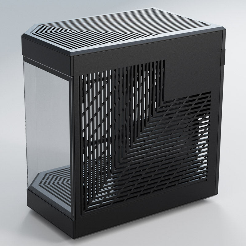 HYTE Y60 Modern Aesthetic Dual Chamber Panoramic Tempered Glass Mid-Tower ATX Computer Gaming Case with PCIe 4.0 Riser Cable Included, Black
