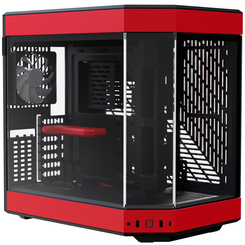 HYTE Y60 ATX Mid Tower Red / Black with Tempered Glass Side Panel and USB 3.2 Gen 2 Type-C, USB 3.2 Gen 1 Type-A