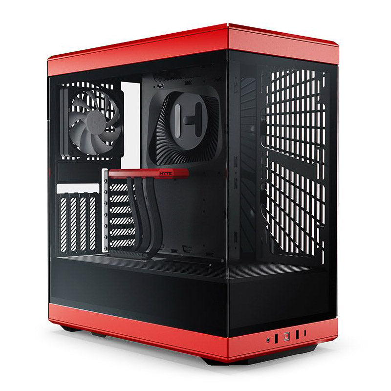 HYTE Y40 Boîtier Moyen Tour ATX Rouge / Noir avec Panneau Latéral en Verre Trempé et USB 3.2 Gen 2 Type-C, USB 3.2 Gen 1 Type-A