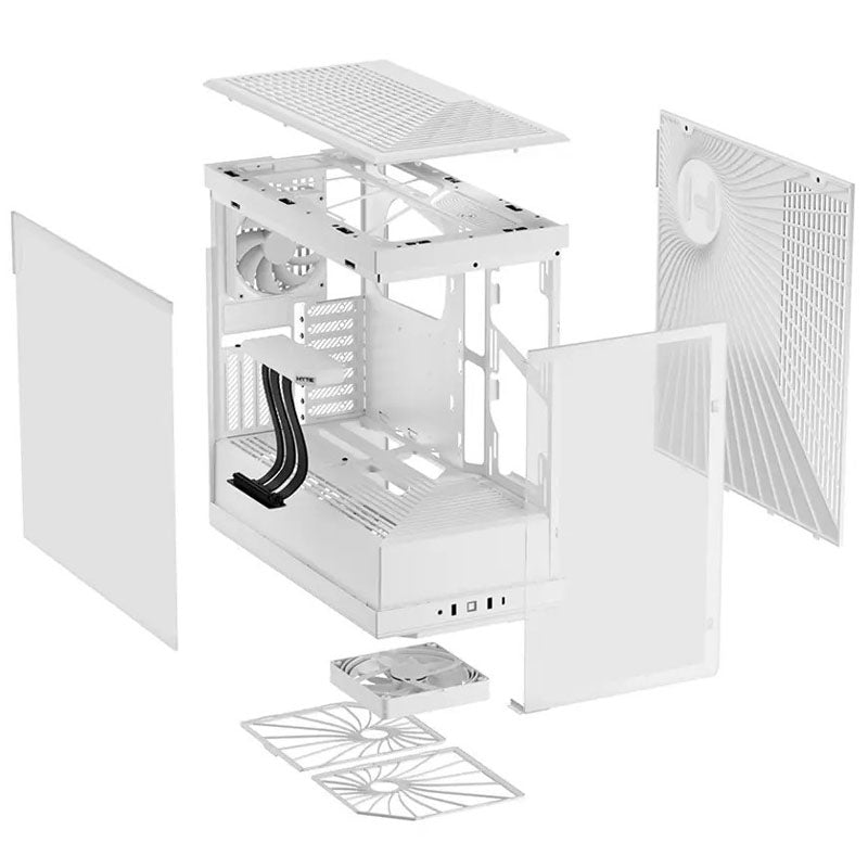 HYTE Y40 ATX Mid Tower White Tempered Glass Side Panel