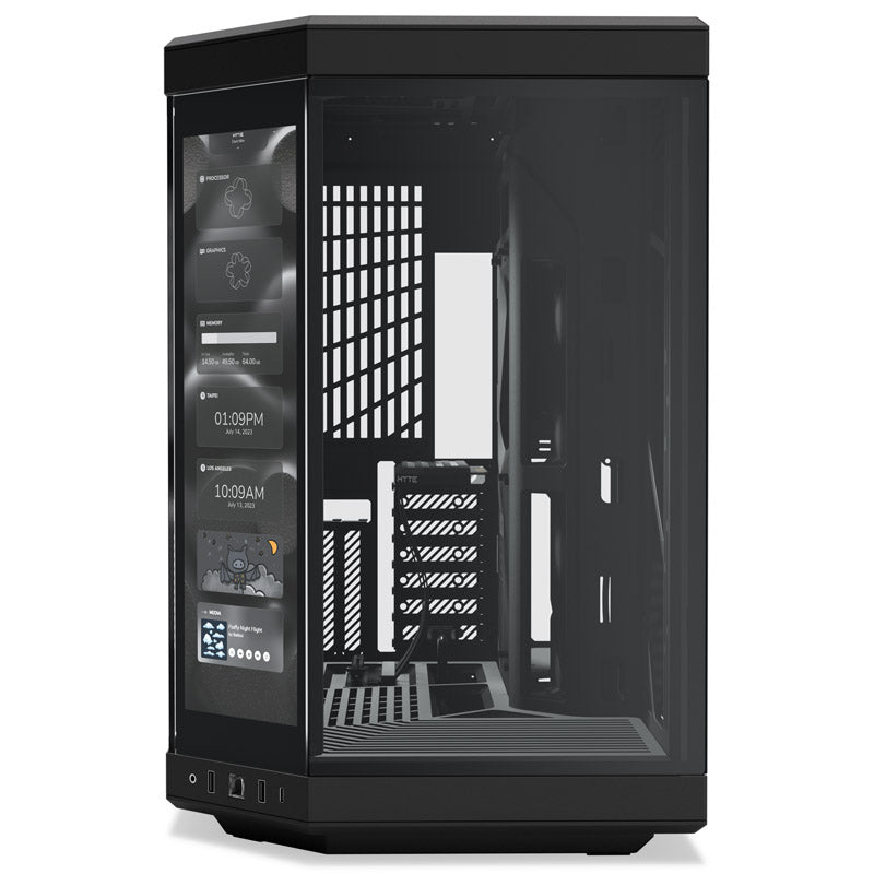 HYTE Y70 Touch ATX Mid Tower Black Tempered Glass Side Panel, USB 3.2 Gen 2 Type-C, USB 3.2 Gen 1 Type-A