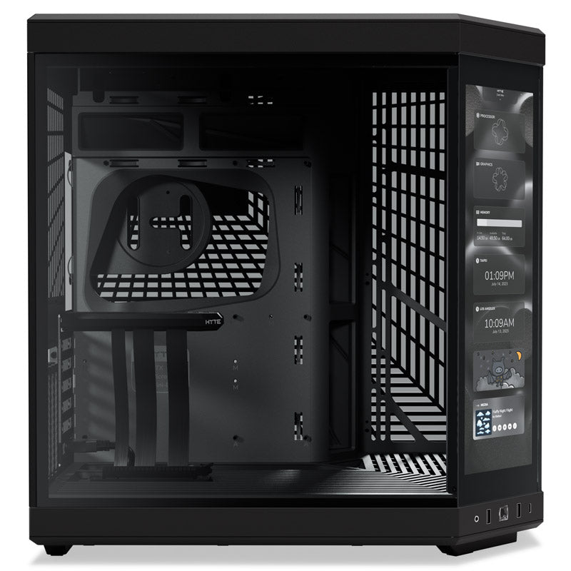 HYTE Y70 Touch ATX Mid Tower Black Tempered Glass Side Panel, USB 3.2 Gen 2 Type-C, USB 3.2 Gen 1 Type-A