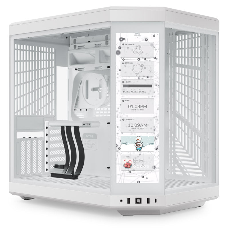 HYTE Y70 Touch ATX Mid Tower White with Tempered Glass Side Panel and USB 3.2 Gen 2 Type-C, USB 3.2 Gen 1 Type-A
