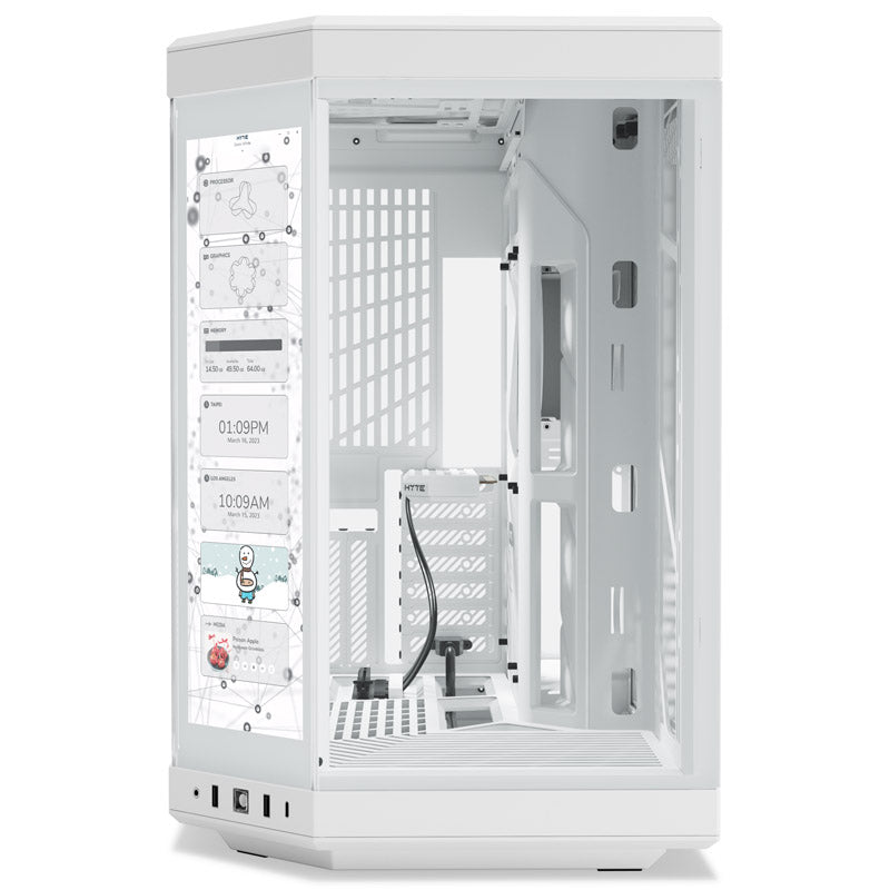 HYTE Y70 Touch ATX Mid Tower White with Tempered Glass Side Panel and USB 3.2 Gen 2 Type-C, USB 3.2 Gen 1 Type-A