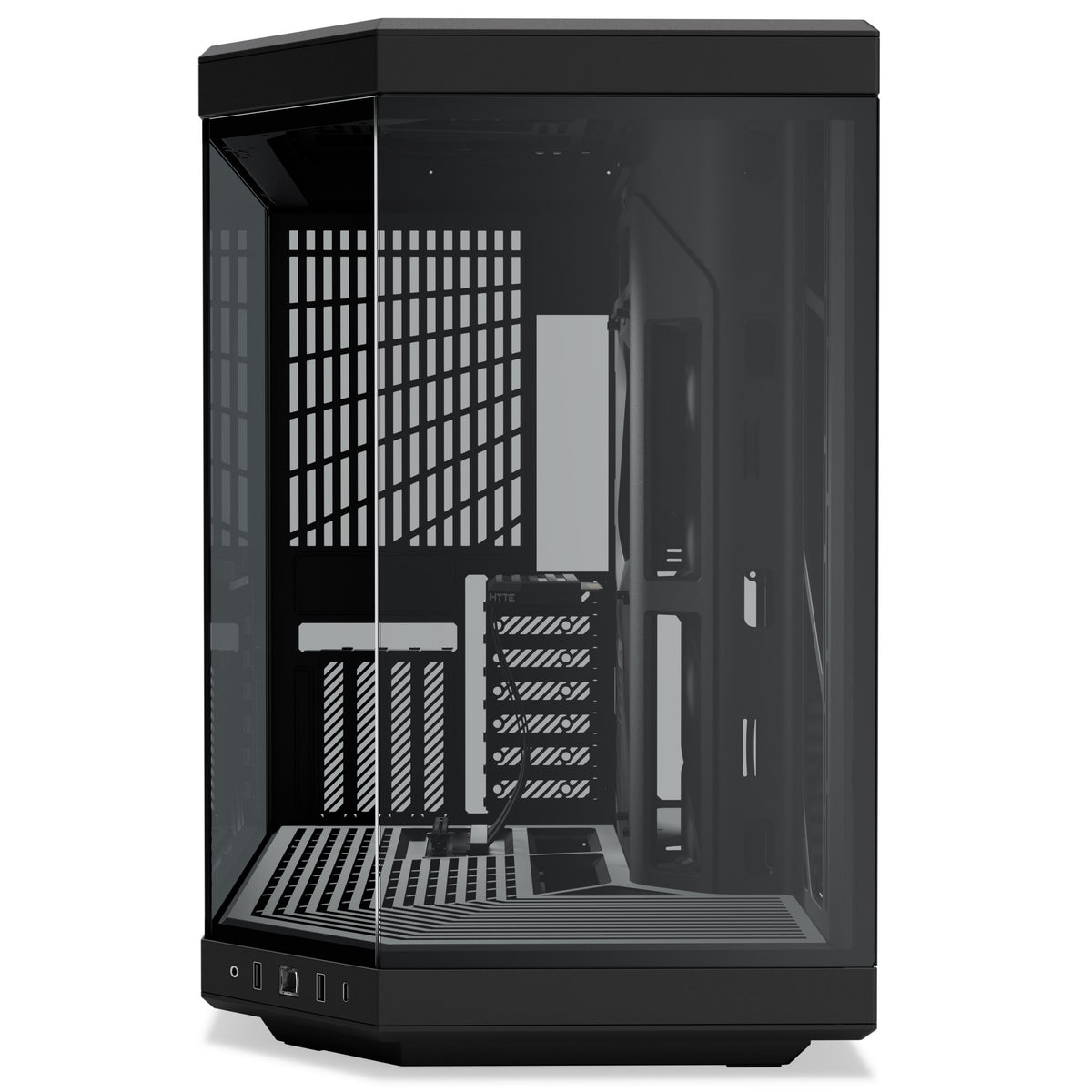 HYTE Y70 ATX Mid Tower Pitch Black with Tempered Glass Side Panel and USB 3.2 Gen 2 Type-C, USB 3.2 Gen 1 Type-A