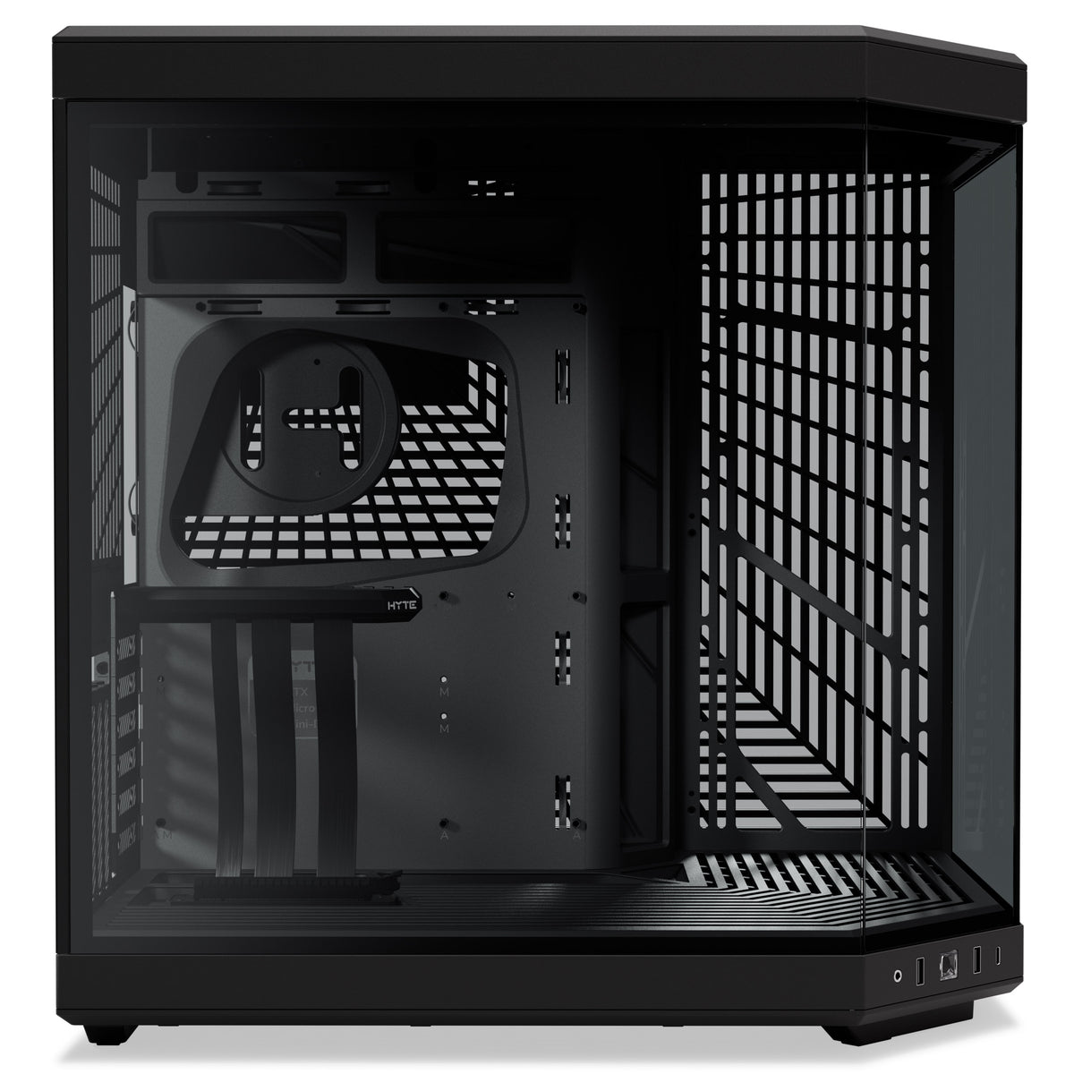HYTE Y70 ATX Mid Tower Pitch Black with Tempered Glass Side Panel and USB 3.2 Gen 2 Type-C, USB 3.2 Gen 1 Type-A